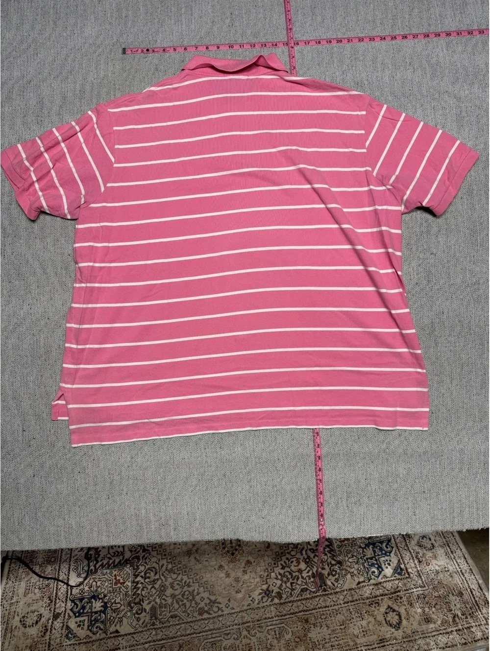 Polo Ralph Lauren Pink Striped Polo Shirt 4XB Big Size